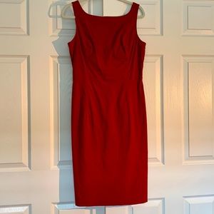 Hot red dress - fitted with skirt slits left and right